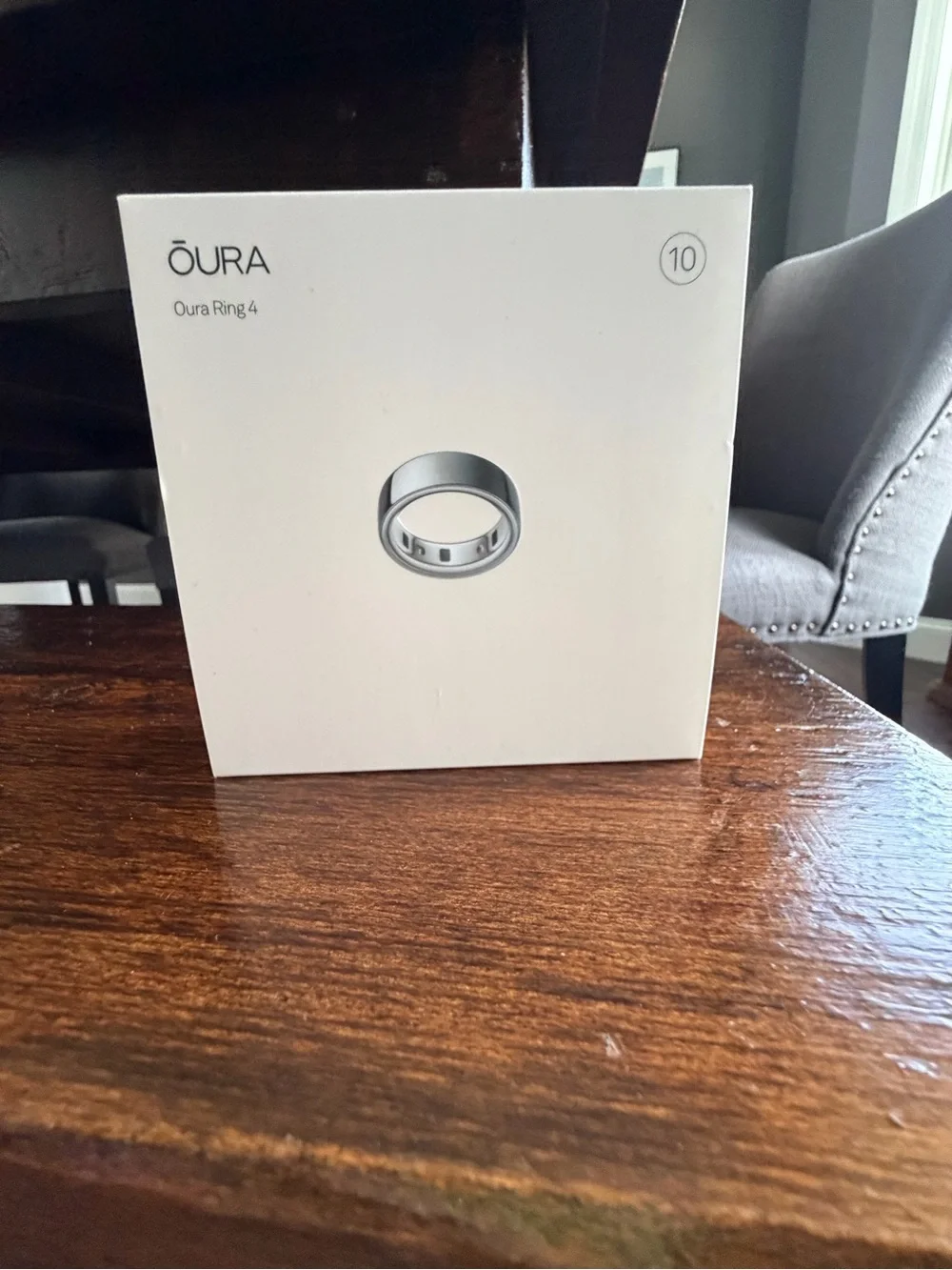Oura ring 4 size 10, silver color